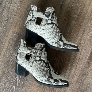 Snake print booties